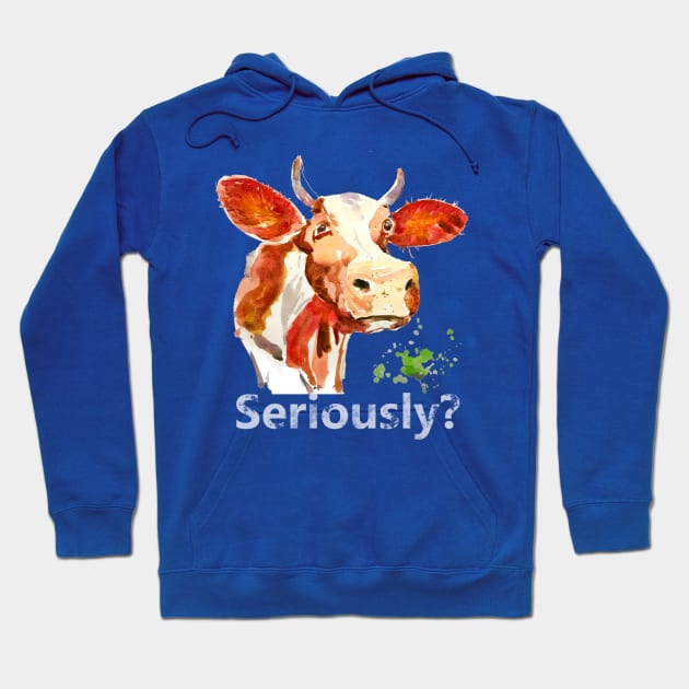 Cow with serious attitude - seriously Hoodie by tallbridgeguy